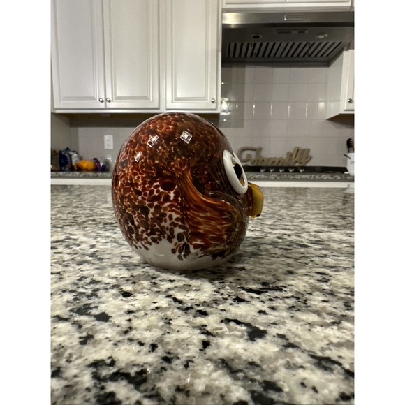 GCA Art Glass - Colorful Glass Cute Big Eye Owl Paper Weight Desk/Office ,3.75"T - Picture 3 of 7